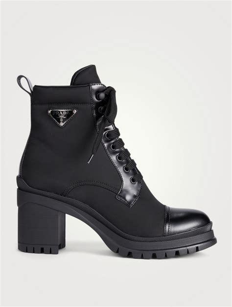 prada laced leather booties|nylon prada boots women.